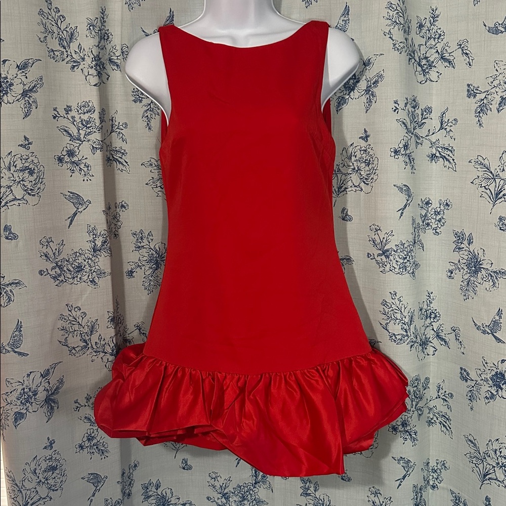 Elegant Red bodycon mini dress with attached shorts